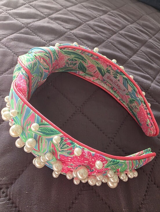 Lilly Pulitzer Accessories - Lilly Pulitzer Pink, Green & Blue Pearl-Embellished Headband